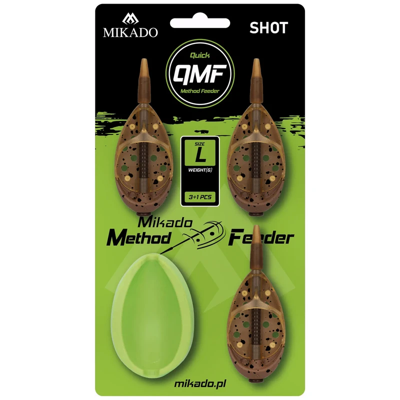 За риболов на шаран Хранилки MIKADO METHOD FEEDER Q.M.F. / 3 x 20 г + форма