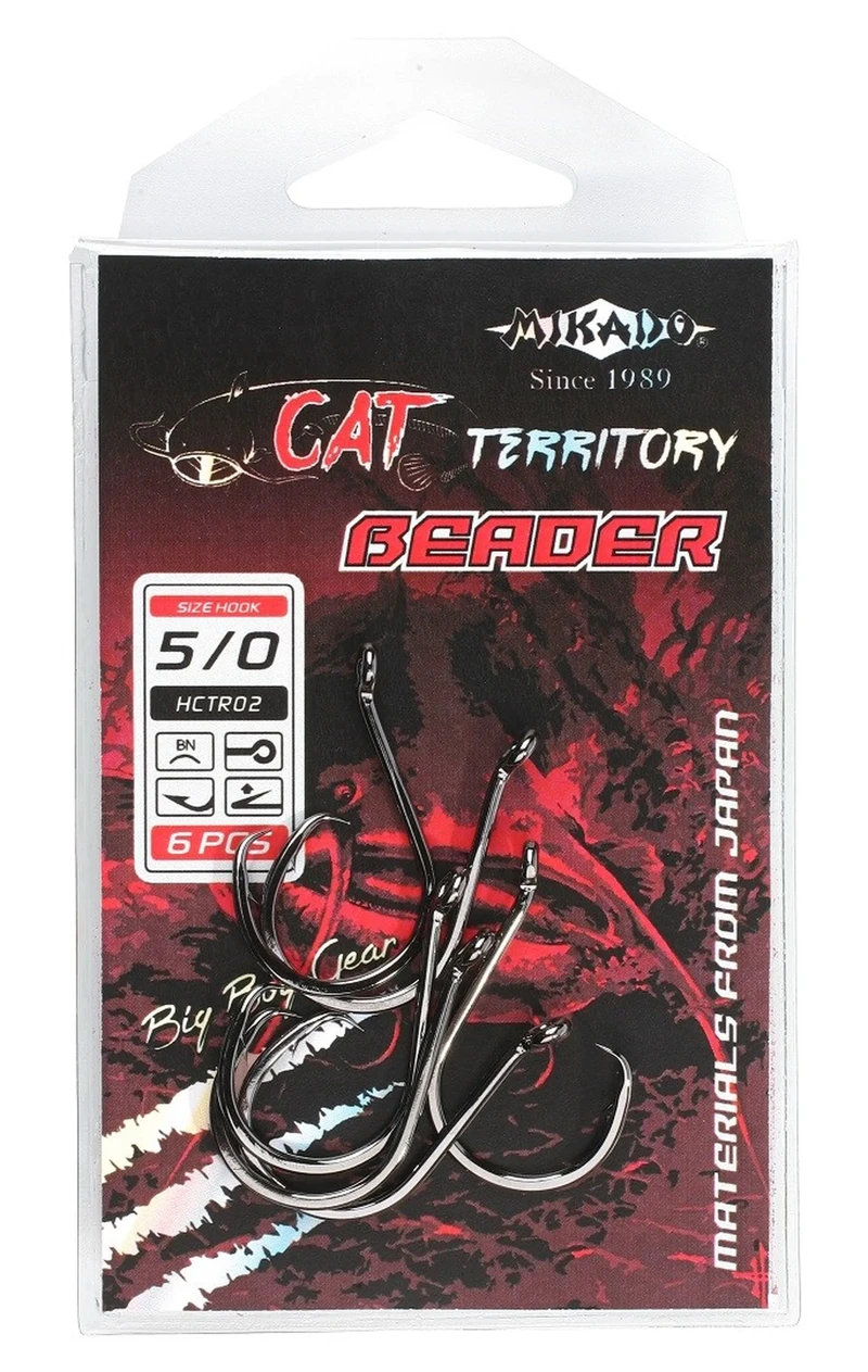 Куки с  ухо Куки MIKADO CAT TERRITORY BEADER / BN - черен никел