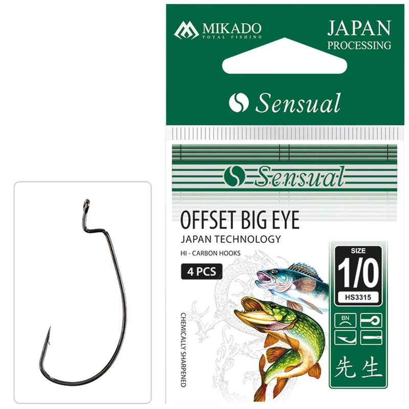 Куки офсет Куки MIKADO OFFSET BIG EYE / BN - черен никел